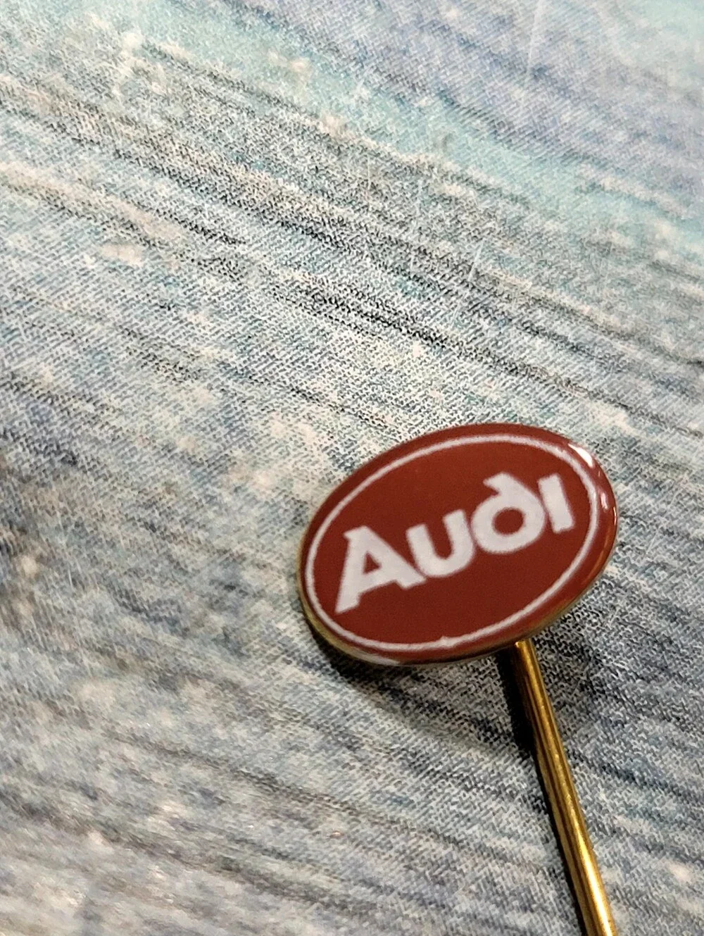 Audi Stick Pin - Red & Gold Logo Lapel Pin